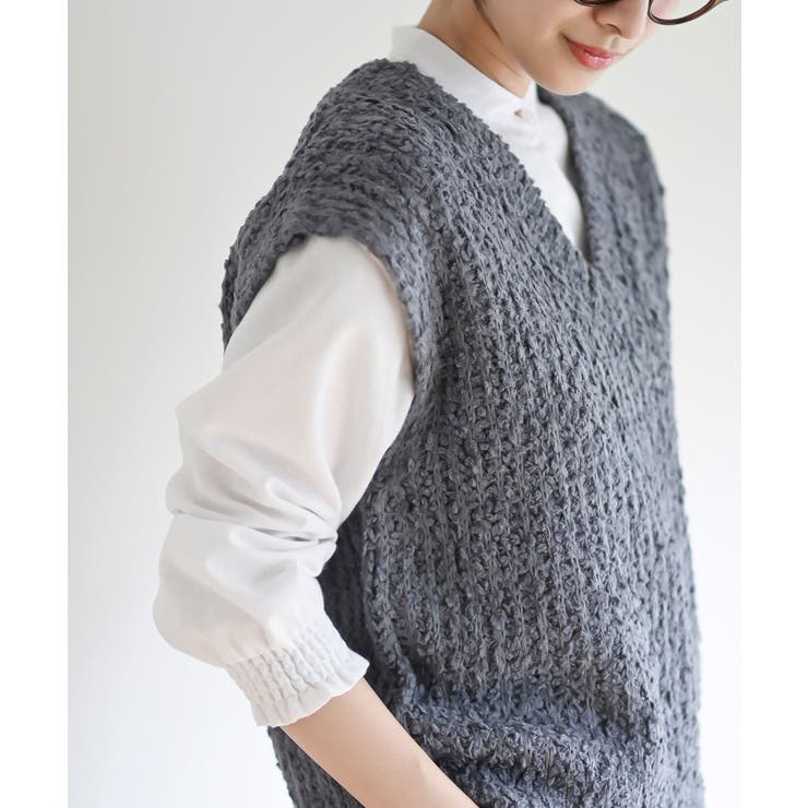 ポップコーンモールワイドニットベスト | rps | 詳細画像25 