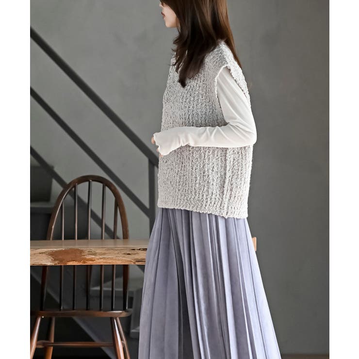 ポップコーンモールワイドニットベスト | rps | 詳細画像3 