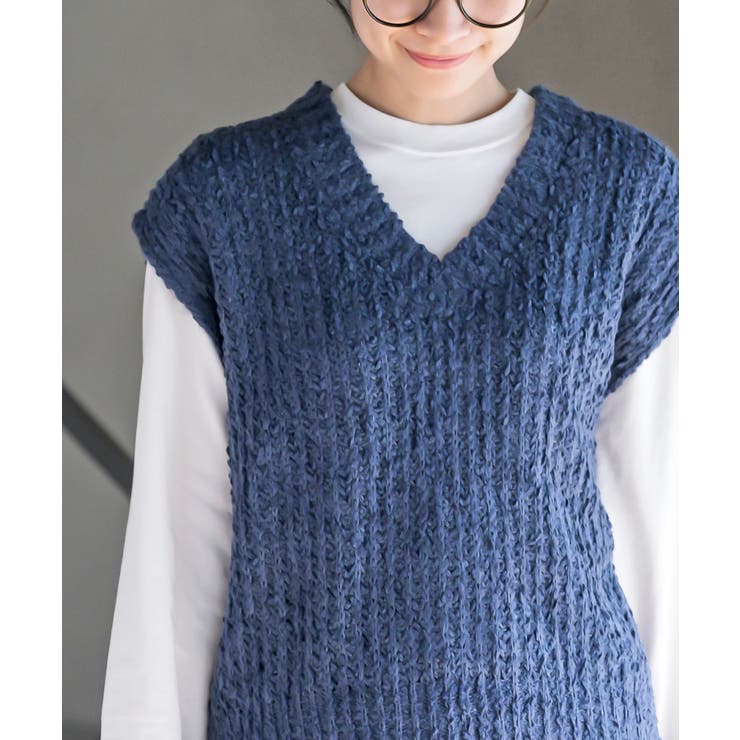 ポップコーンモールワイドニットベスト | rps | 詳細画像30 