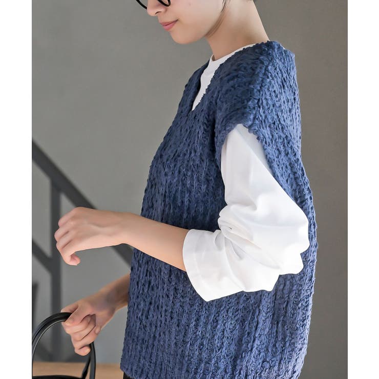 ポップコーンモールワイドニットベスト | rps | 詳細画像31 