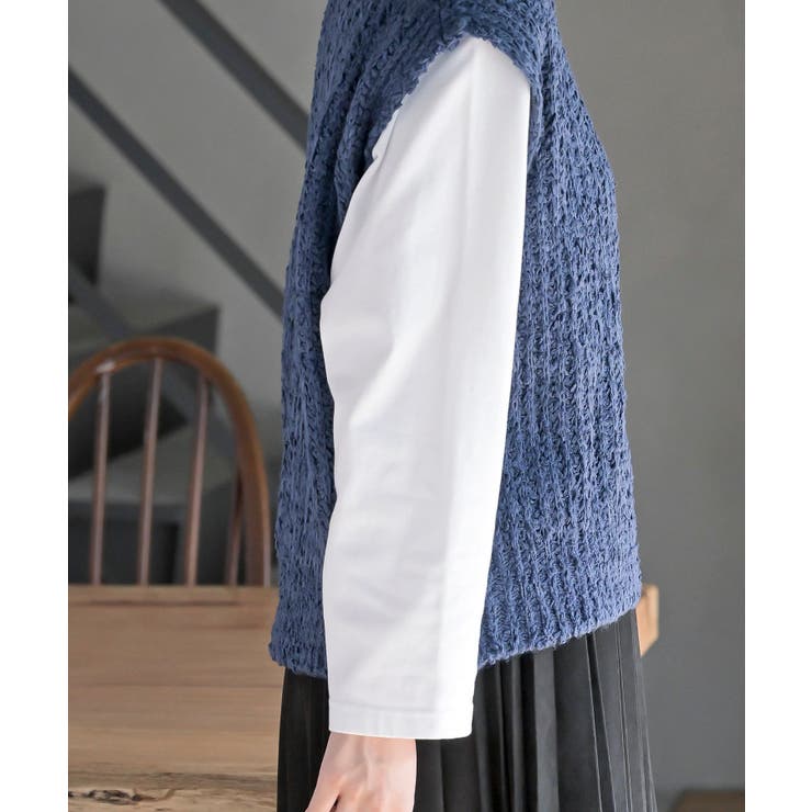 ポップコーンモールワイドニットベスト | rps | 詳細画像33 