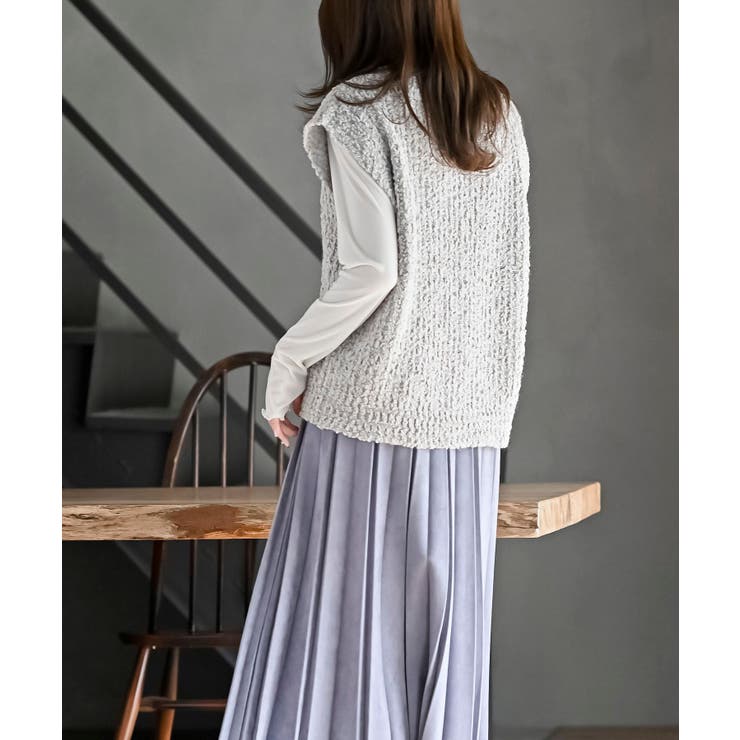 ポップコーンモールワイドニットベスト | rps | 詳細画像4 