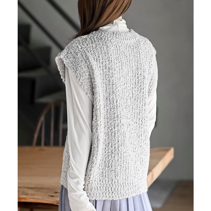 ポップコーンモールワイドニットベスト | rps | 詳細画像8 