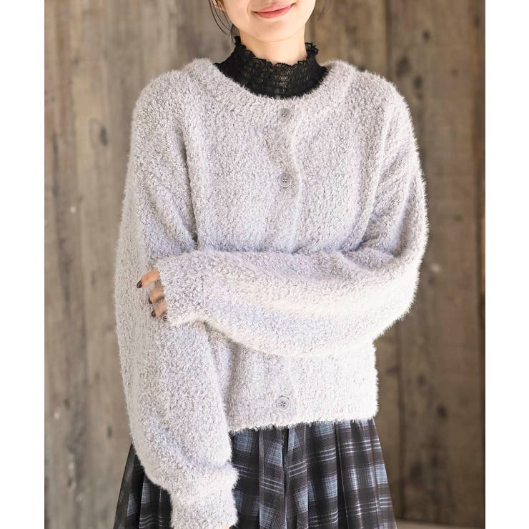 ライトグレー | モールフェザークルーネックカーディガン | rps