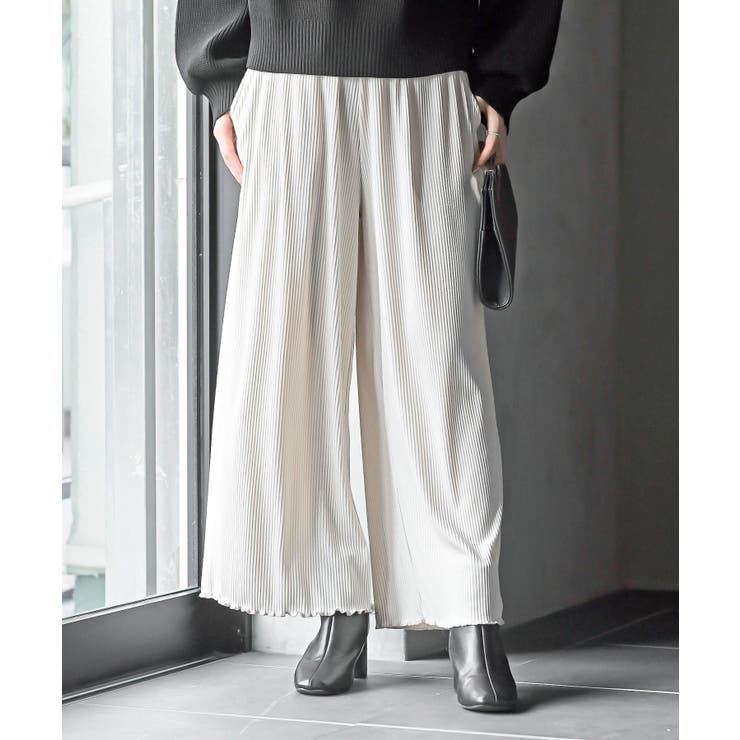 オフベージュ | リブセミワイドパンツ | rps