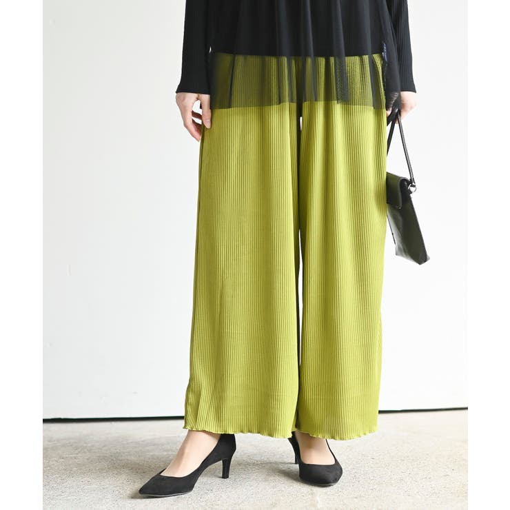 イエロー | リブセミワイドパンツ | rps