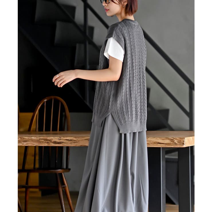 透かし柄ニットベスト | rps | 詳細画像11 