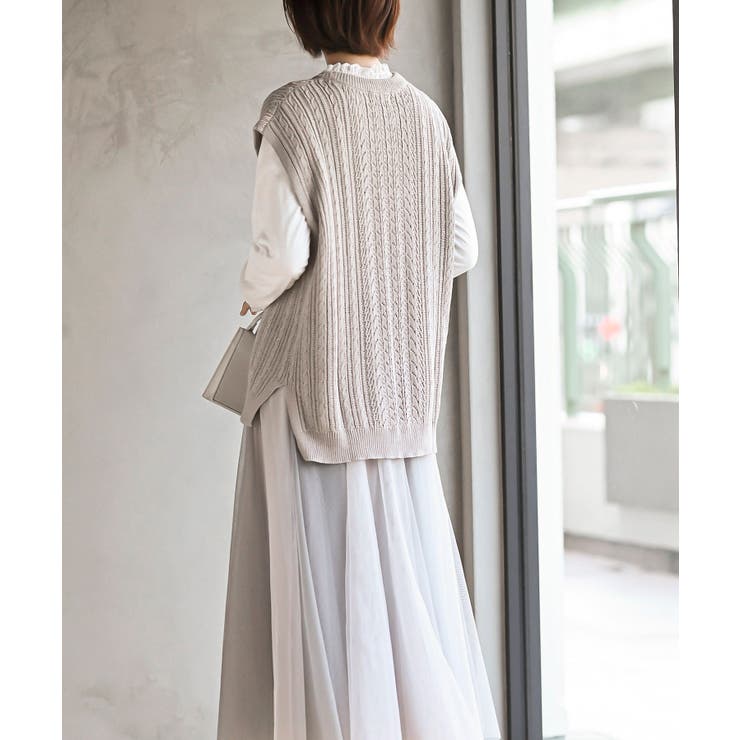 透かし柄ニットベスト | rps | 詳細画像20 