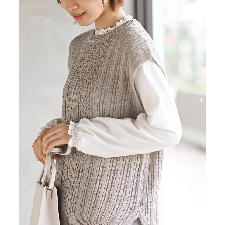 透かし柄ニットベスト | rps | 詳細画像23 