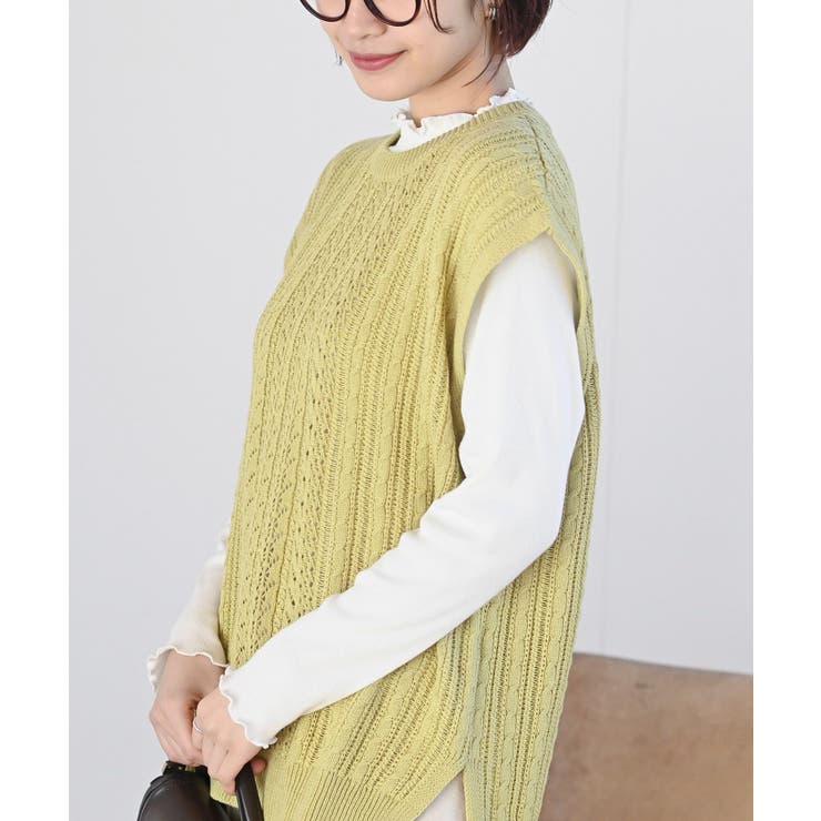 透かし柄ニットベスト | rps | 詳細画像32 