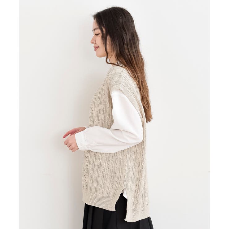 透かし柄ニットベスト | rps | 詳細画像37 