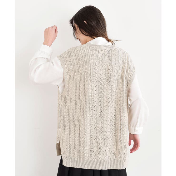 透かし柄ニットベスト | rps | 詳細画像38 