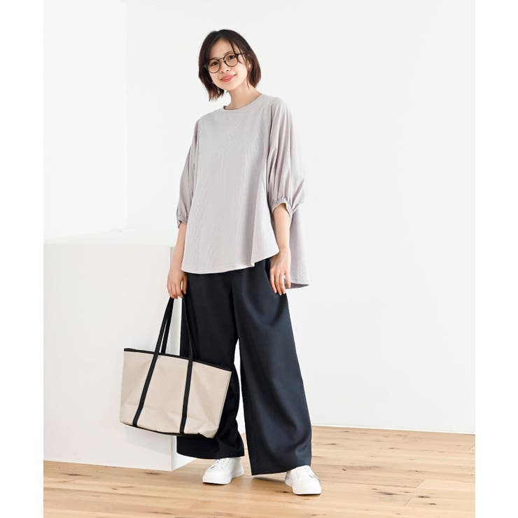 異素材切替７分袖ワッフルドルマンワイドプルオーバー | rps | 詳細画像2 