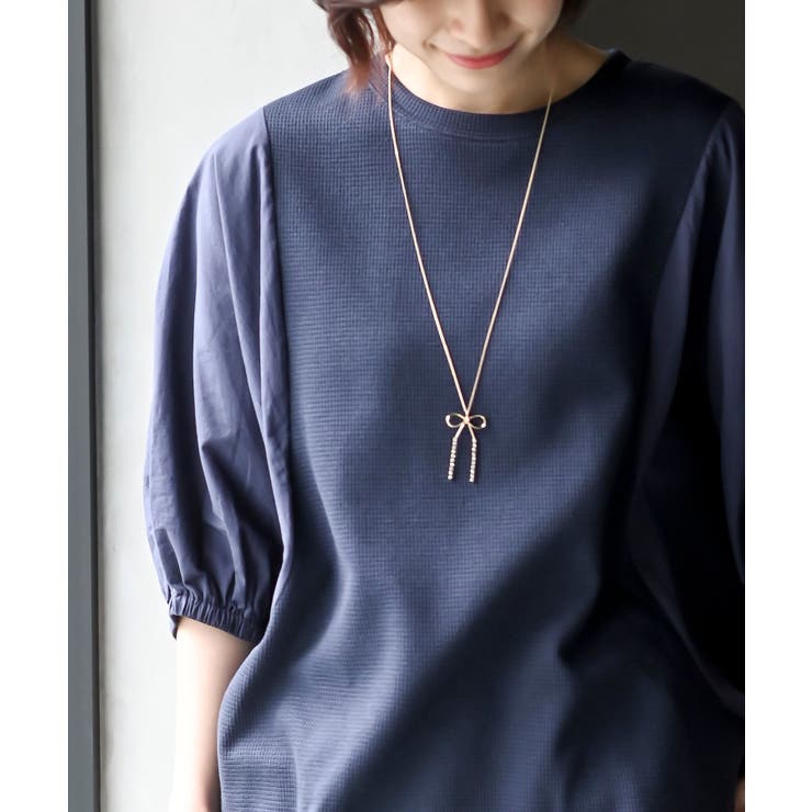 異素材切替７分袖ワッフルドルマンワイドプルオーバー | rps | 詳細画像24 