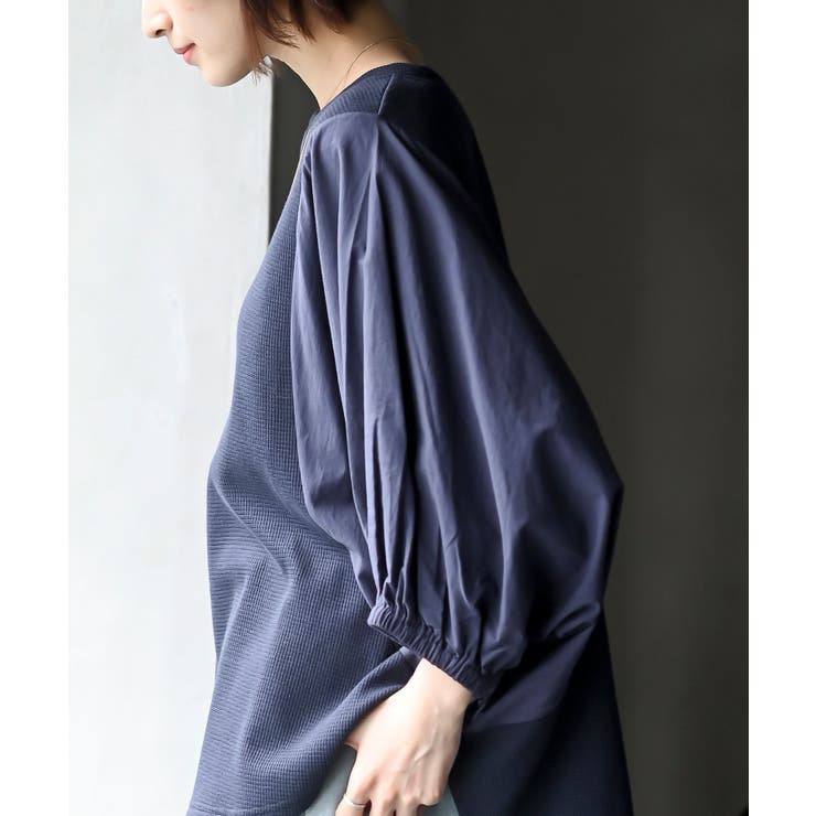 異素材切替７分袖ワッフルドルマンワイドプルオーバー | rps | 詳細画像25 