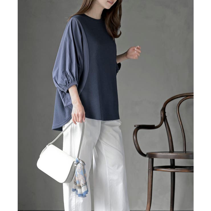 異素材切替７分袖ワッフルドルマンワイドプルオーバー | rps | 詳細画像26 