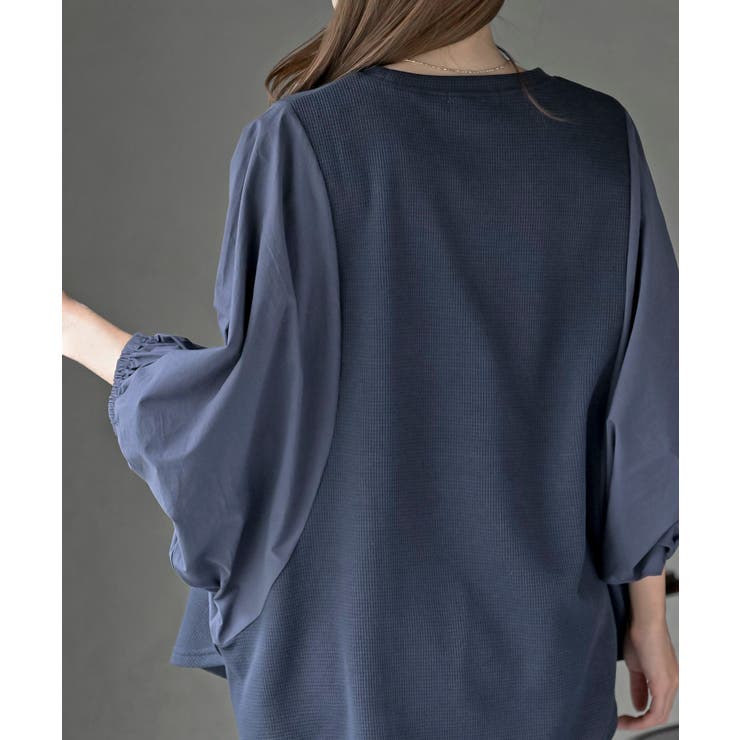 異素材切替７分袖ワッフルドルマンワイドプルオーバー | rps | 詳細画像30 