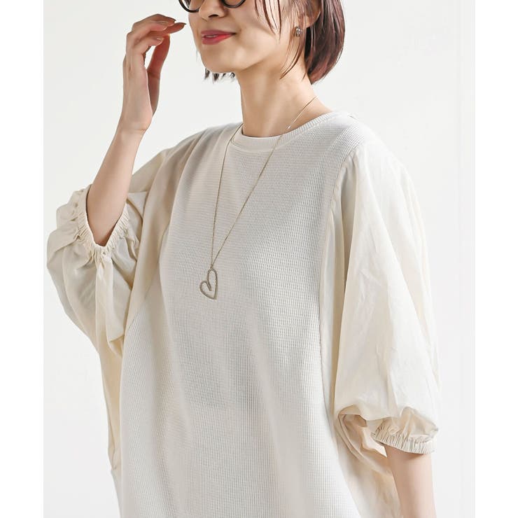 異素材切替７分袖ワッフルドルマンワイドプルオーバー | rps | 詳細画像33 