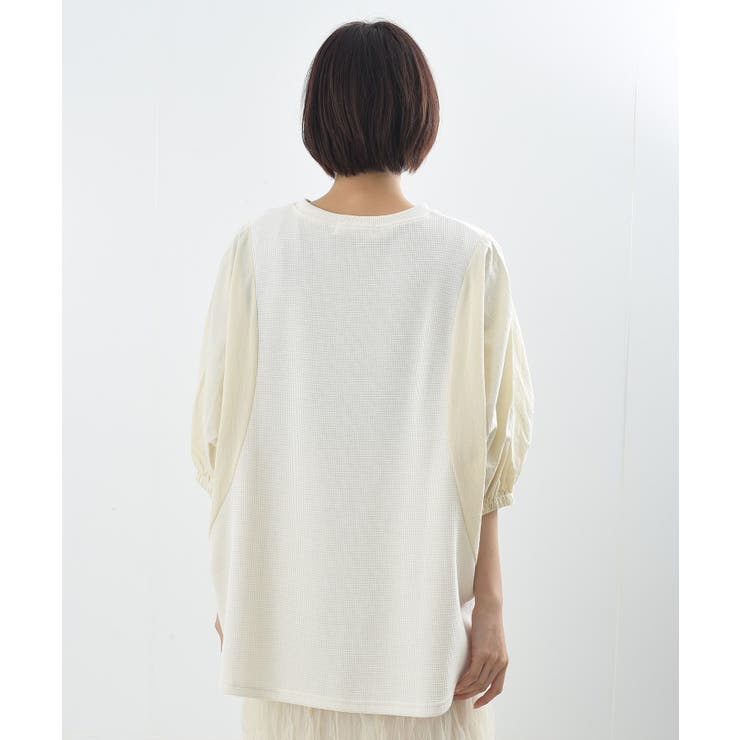 異素材切替７分袖ワッフルドルマンワイドプルオーバー | rps | 詳細画像40 