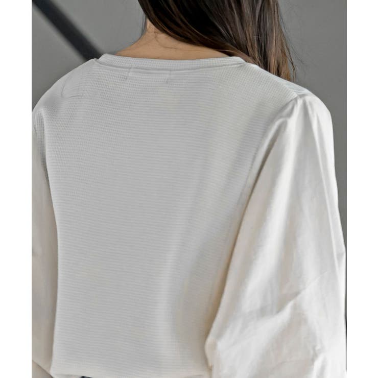 異素材切替７分袖ワッフルドルマンワイドプルオーバー | rps | 詳細画像7 