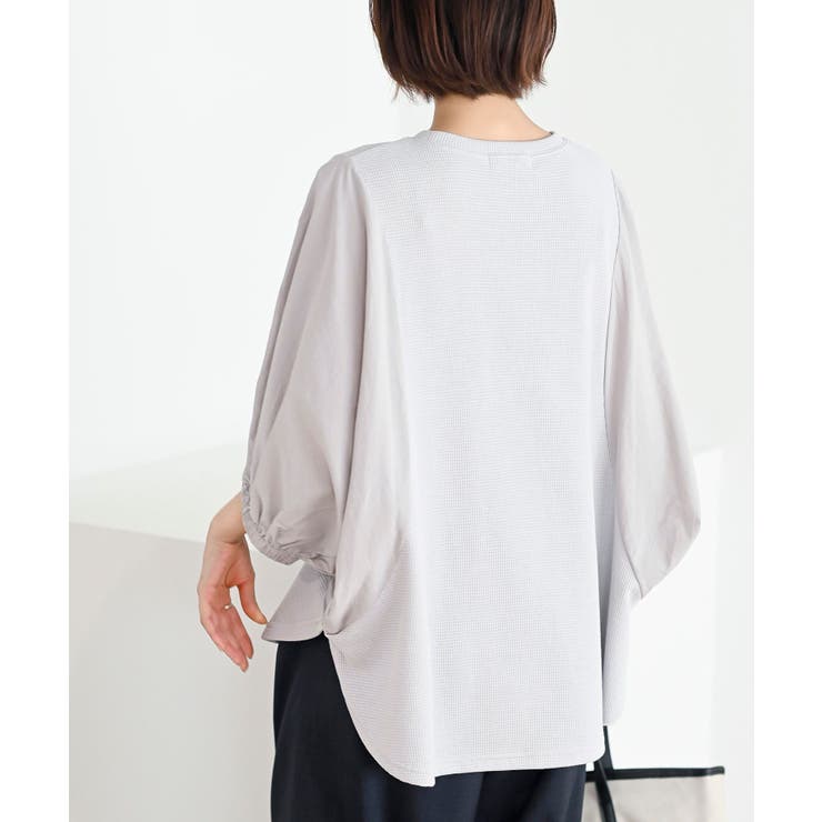 異素材切替７分袖ワッフルドルマンワイドプルオーバー | rps | 詳細画像8 