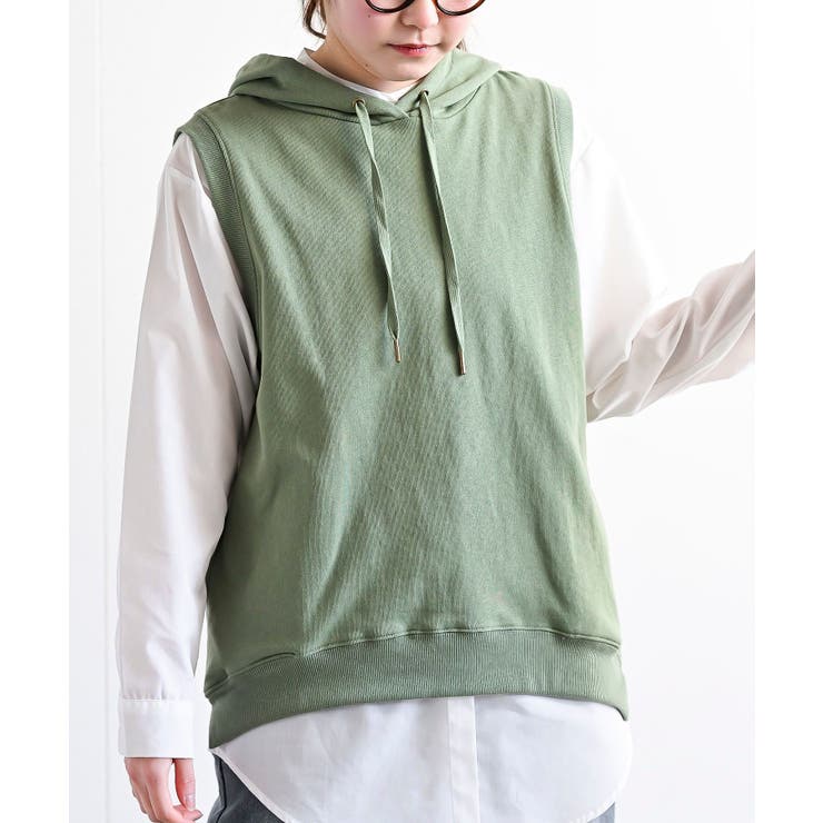 グリーン | 裏毛フードベスト | rps