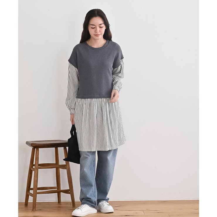 ニットソーベストレイヤード風チュニック | rps | 詳細画像2 