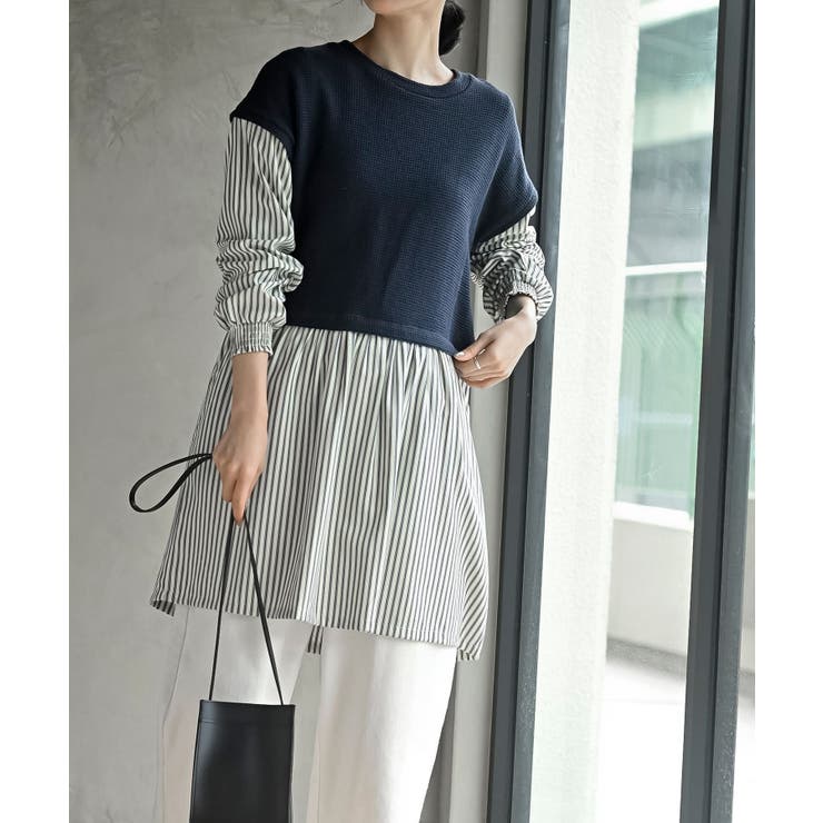 ニットソーベストレイヤード風チュニック | rps | 詳細画像20 