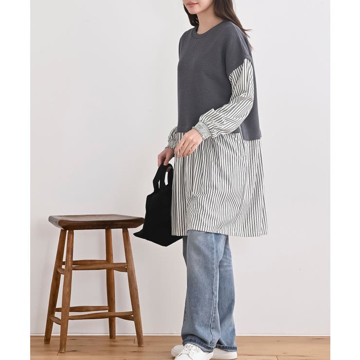 ニットソーベストレイヤード風チュニック | rps | 詳細画像3 