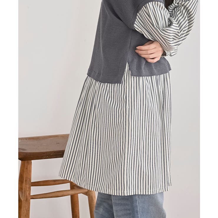 ニットソーベストレイヤード風チュニック | rps | 詳細画像9 