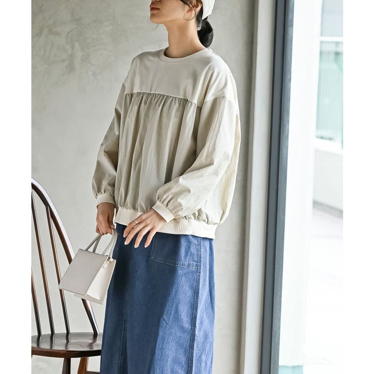 布帛切替ギャザーカットプルオーバー | rps | 詳細画像3 