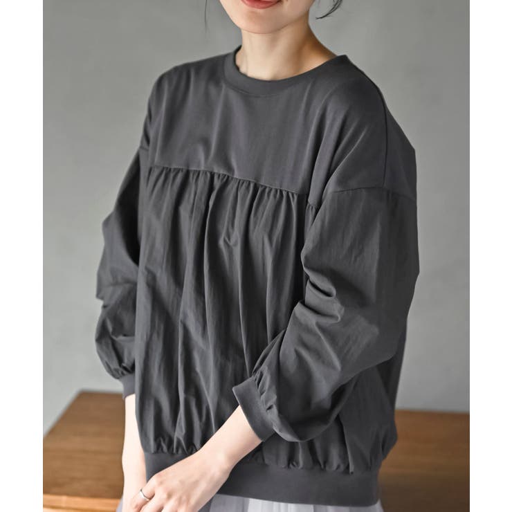 CHACグレー | 布帛切替ギャザーカットプルオーバー | rps