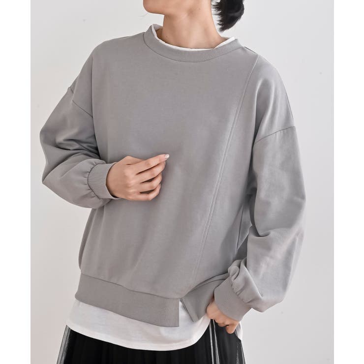 グレー | レイヤード風裏毛プルオーバー | rps