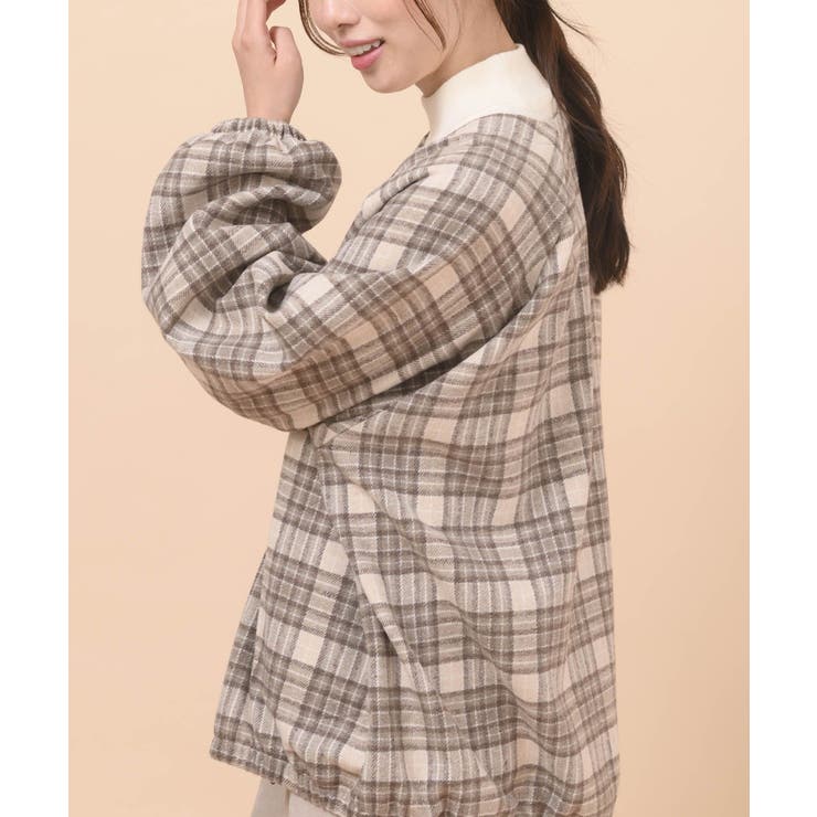 起毛チェックZIPブルゾン[品番：RPSW0001873]｜rps（アールピーエス