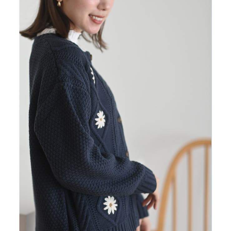 45R USモーワッフルのニットソーカーディガン 現行タグ R刺繍 リブ 45R USモーワッフルのニットソーカーディガン 現行タグ R刺繍 リブ