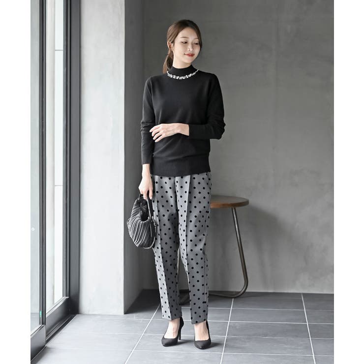 パールビジューネックハイネックニットプルオーバー | rps | 詳細画像11 