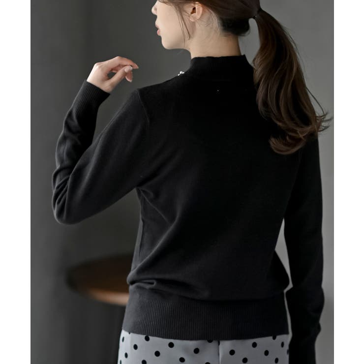 パールビジューネックハイネックニットプルオーバー | rps | 詳細画像17 