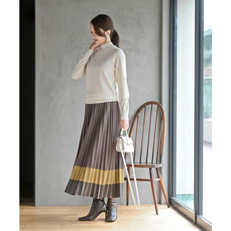 パールビジューネックハイネックニットプルオーバー | rps | 詳細画像2 