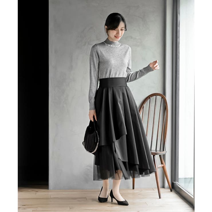 パールビジューネックハイネックニットプルオーバー | rps | 詳細画像21 