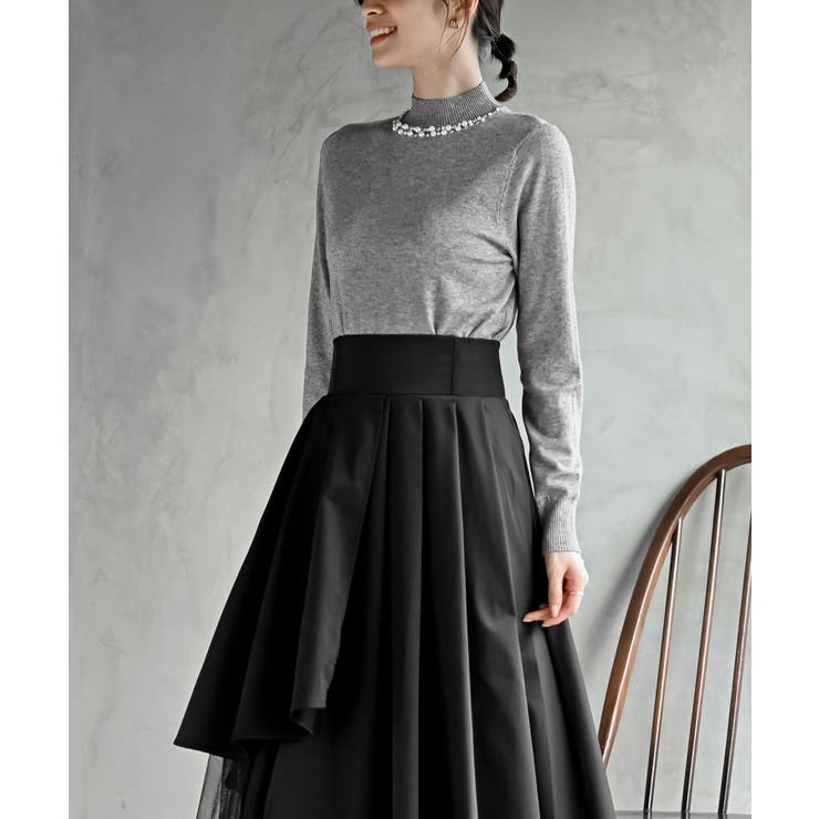 パールビジューネックハイネックニットプルオーバー | rps | 詳細画像22 