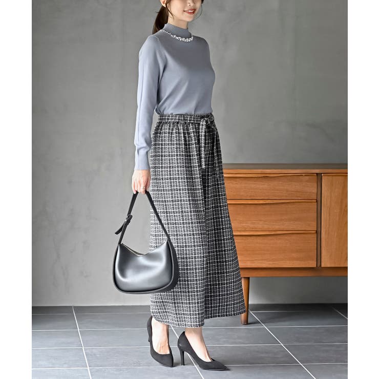 パールビジューネックハイネックニットプルオーバー | rps | 詳細画像32 