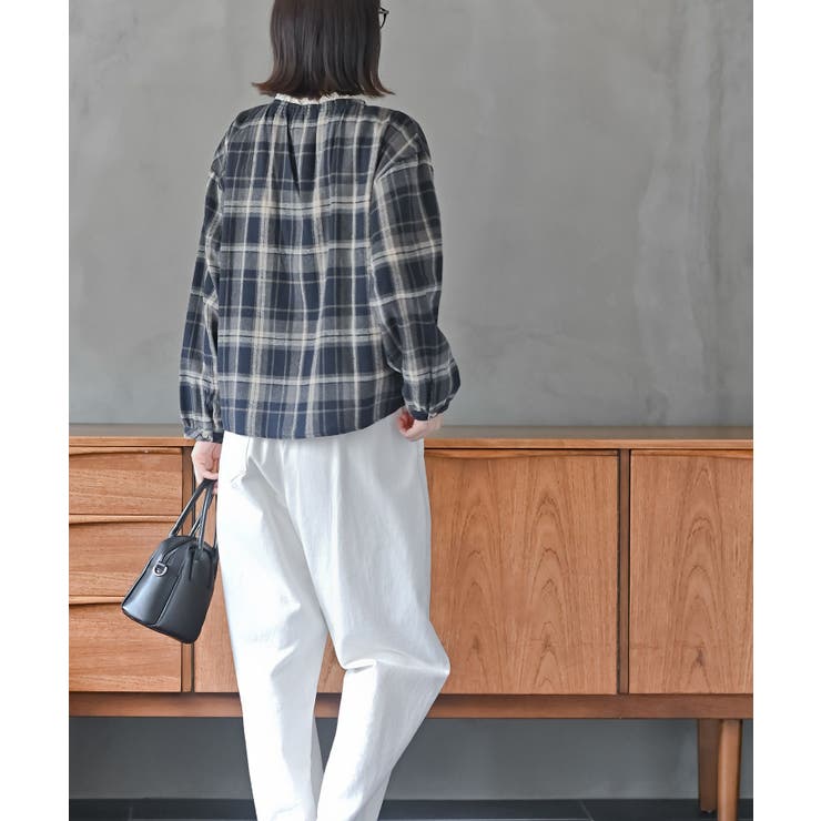 衿レースチェックブラウス | rps | 詳細画像13 