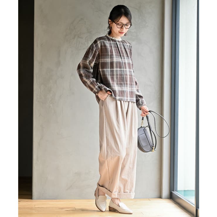 衿レースチェックブラウス | rps | 詳細画像2 