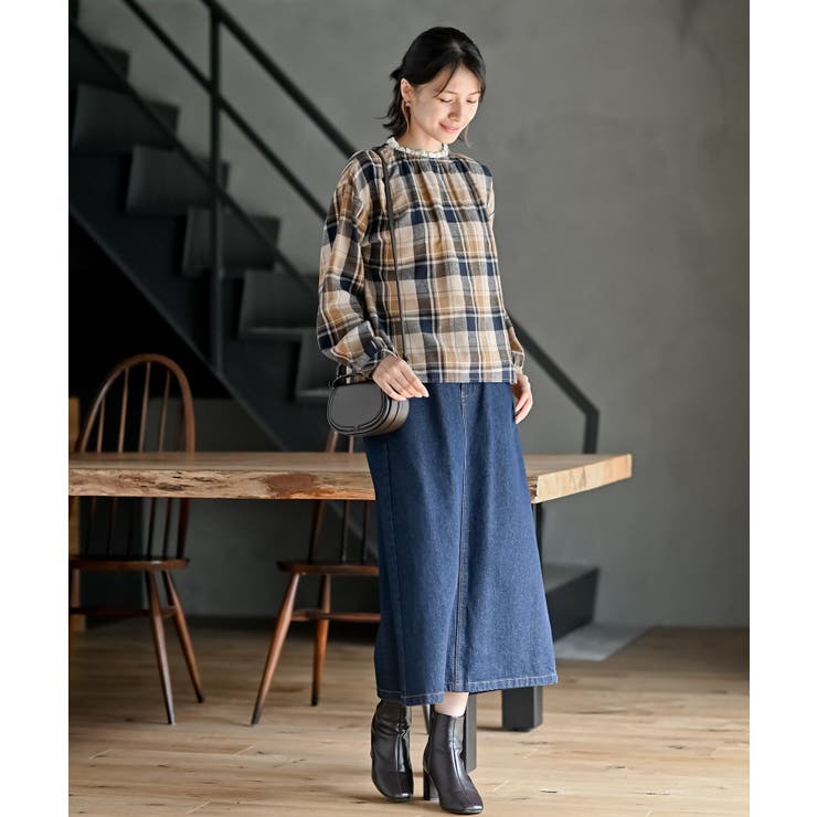 衿レースチェックブラウス | rps | 詳細画像20 