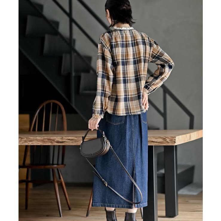 衿レースチェックブラウス | rps | 詳細画像22 