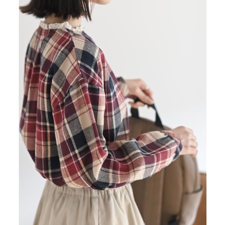 衿レースチェックブラウス | rps | 詳細画像37 