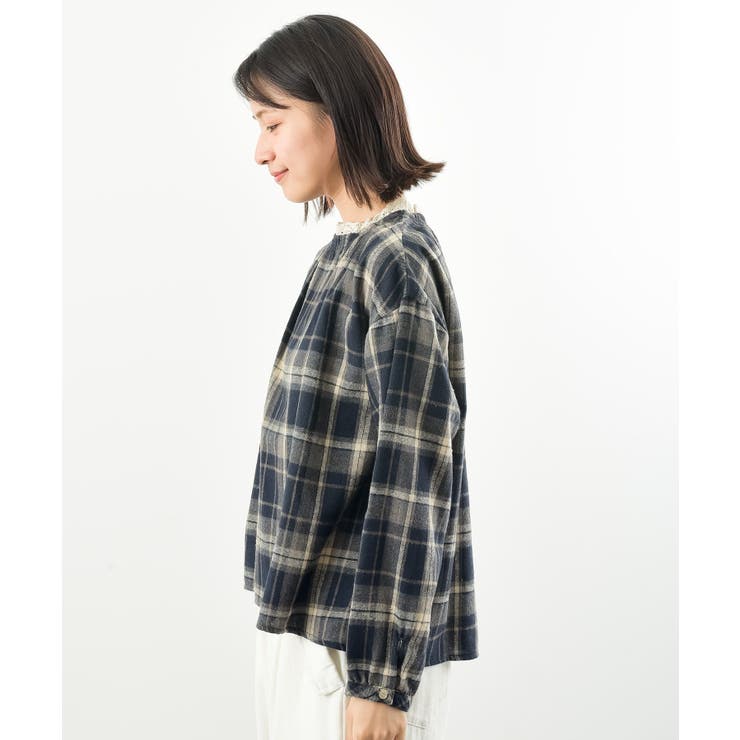 衿レースチェックブラウス | rps | 詳細画像38 