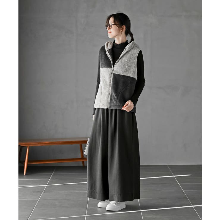 ボアフリース切替配色フードベスト | rps | 詳細画像10 