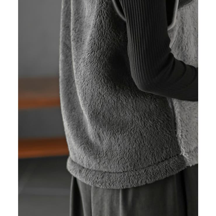 ボアフリース切替配色フードベスト | rps | 詳細画像17 