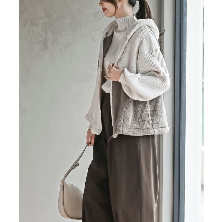 ボアフリース切替配色フードベスト | rps | 詳細画像19 